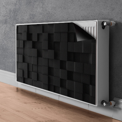 Magnetski poklopac za radijator Crne 3d kocke
