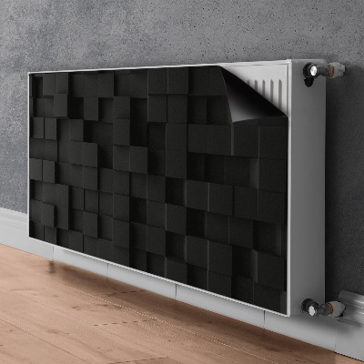 Magnetski poklopac za radijator Crne 3d kocke