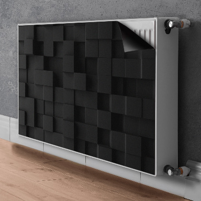 Magnetski poklopac za radijator Crne 3d kocke