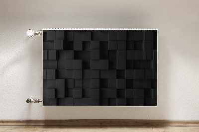 Magnetski poklopac za radijator Crne 3d kocke