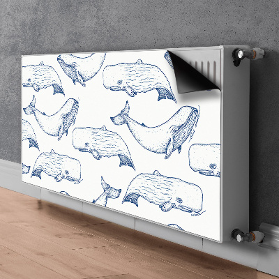 Naljepnica magnetska za radijator Plavi kitovi