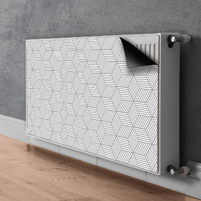 Magnetski poklopac za radijator Sive 3D kocke