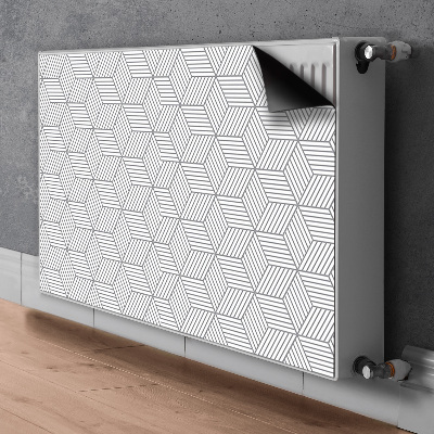 Magnetski poklopac za radijator Sive 3D kocke