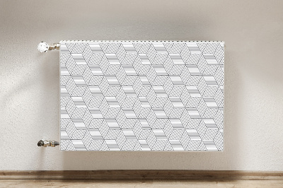 Magnetski poklopac za radijator Sive 3D kocke