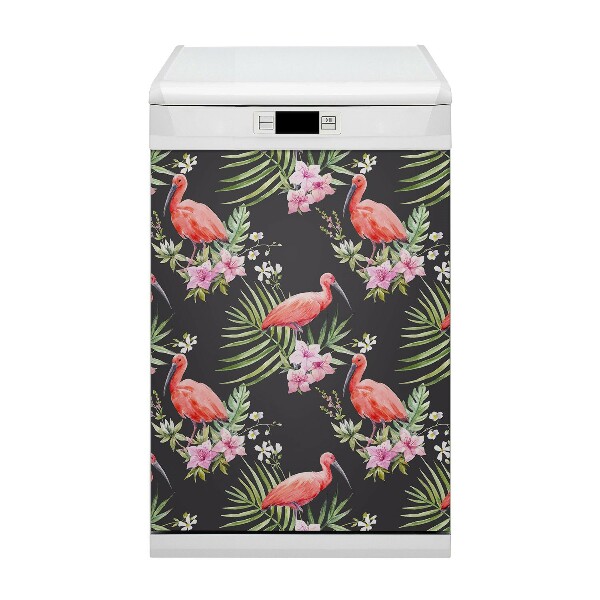 Ukrasni magnet za perilicu posuđa Crni flamingo