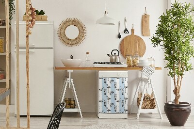 Magnetna naljepnica za perilicu posuđa Flamingo i ananas