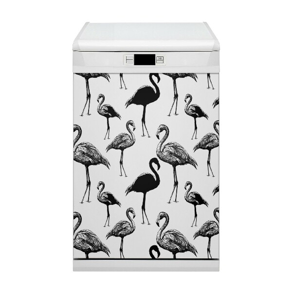 Magnetna naljepnica za perilicu posuđa Retro flamingosi