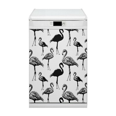 Magnetna naljepnica za perilicu posuđa Retro flamingosi
