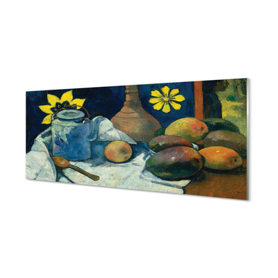 Slika na akrilnom staklu Mrtva priroda s loncem čaja i voćem - Paul Gauguin