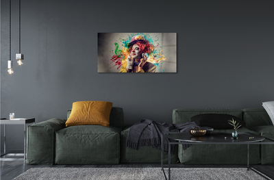 Fotografija na akrilnom staklu Glazbene note klauna slikaju
