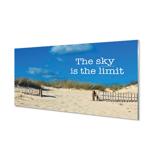 Fotografija na akrilnom staklu Natpis na nebu na plaži