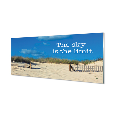Fotografija na akrilnom staklu Natpis na nebu na plaži