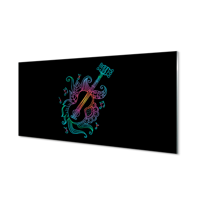 Slika na akrilnom staklu Šarene note za gitaru