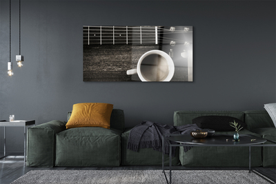 Fotografija na akrilnom staklu Kava uz gitaru