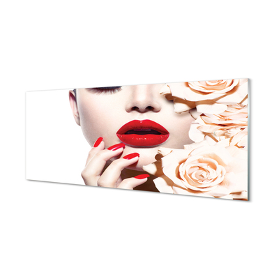 Fotografija na akrilnom staklu Ruže žene crvene usne