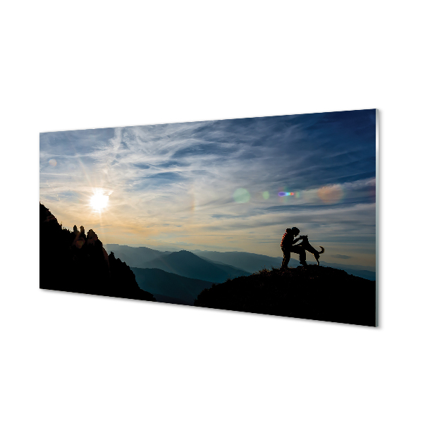 Slika na akrilnom staklu Planinski pas čovjek