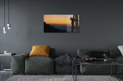 Fotografija na akrilnom staklu Raspeti Isus zalazak sunca