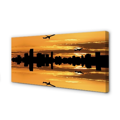 Foto slika na platnu Zrakoplovi gradsko sunce
