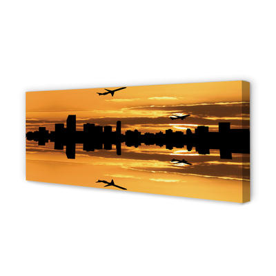 Foto slika na platnu Zrakoplovi gradsko sunce