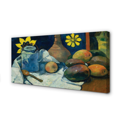 Foto slika na platnu Mrtva priroda s loncem čaja i voćem - Paul Gauguin