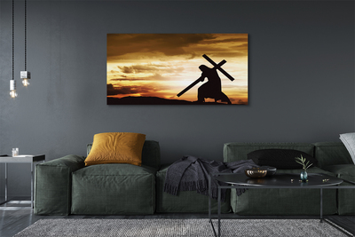 Slika na platnu Isusov križ zalazak sunca