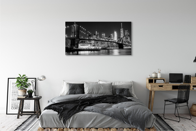 Foto slika na platnu Most neboderi noćna rijeka