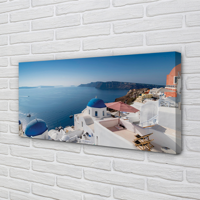 Slika canvas Panorama zgrada Grčke na moru