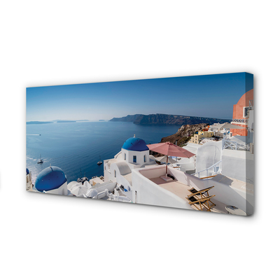 Slika canvas Panorama zgrada Grčke na moru
