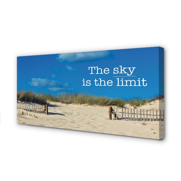 Slika na platnu Natpis na nebu na plaži