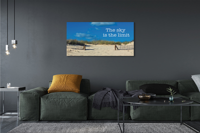 Slika na platnu Natpis na nebu na plaži