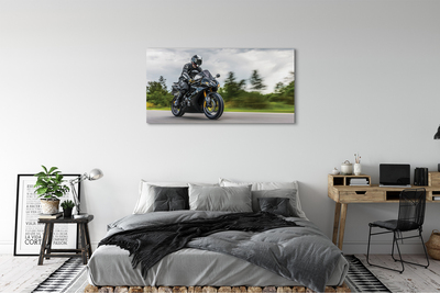 Fotografija na canvas platnu Motocikl nebo oblaci cesta