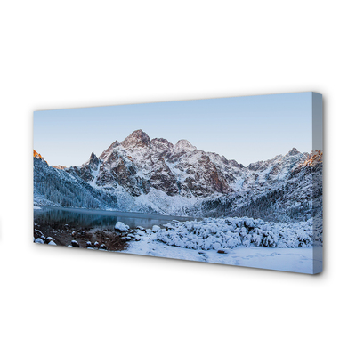 Foto slika na platnu Planine zimsko snježno jezero