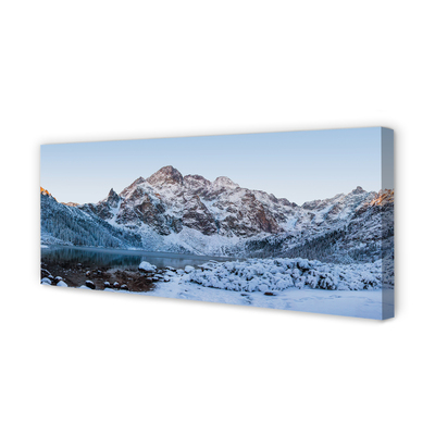 Foto slika na platnu Planine zimsko snježno jezero