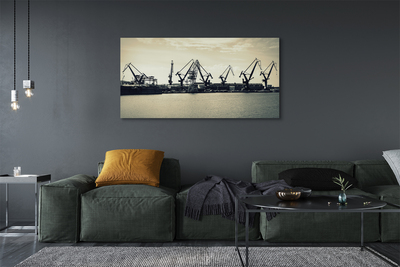 Slika canvas Brodogradilište Gdańsk dizalice rijeka