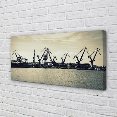 Slika canvas Brodogradilište Gdańsk dizalice rijeka