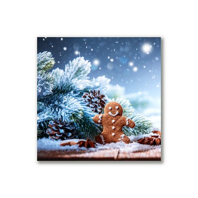 Foto slika na platnu Christmas Gingerbread Snow Christmas tree