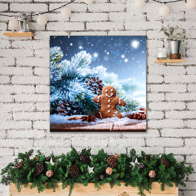 Foto slika na platnu Christmas Gingerbread Snow Christmas tree