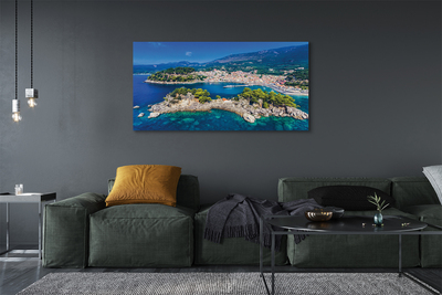 Fotografija na canvas platnu Grčka Panorama grad more