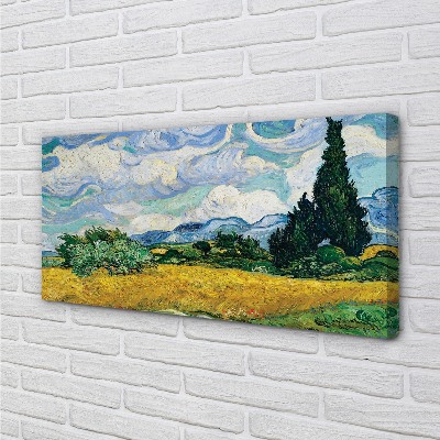 Slika na platnu Pšenično polje sa čempresima - Vincent van Gogh