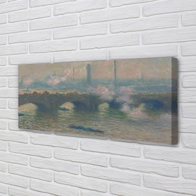 Foto slika na platnu Most Waterloo - Oblačan dan - Claude Monet