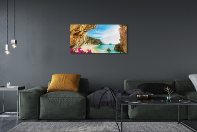 Slika na platnu Grčka obala litice cvijeće