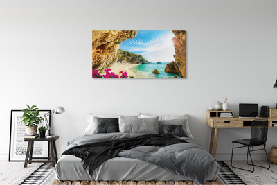 Slika na platnu Grčka obala litice cvijeće