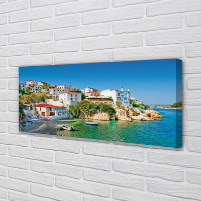 Foto slika na platnu Grčka Obala zgrade more