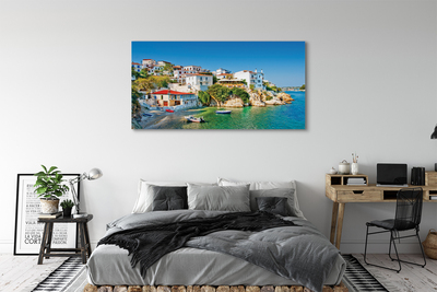 Foto slika na platnu Grčka Obala zgrade more