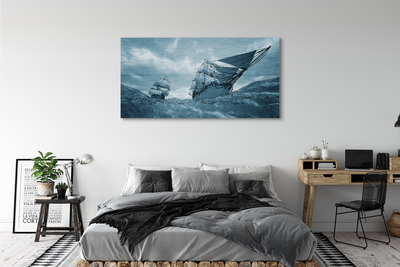 Foto slika na platnu Olujni brod nebo more