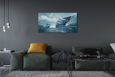 Foto slika na platnu Olujni brod nebo more