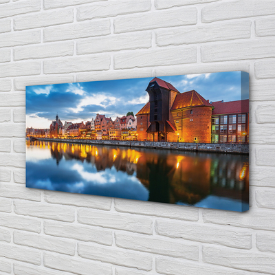 Fotografija na canvas platnu Zgrade rijeke Gdańsk