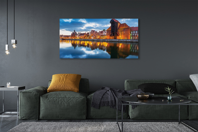 Fotografija na canvas platnu Zgrade rijeke Gdańsk