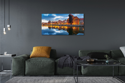 Fotografija na canvas platnu Zgrade rijeke Gdańsk