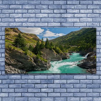 Slika na platnu Mountains River Landscape